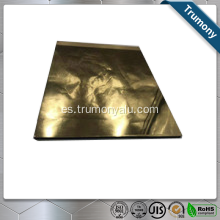 Panel compuesto de espejo de aluminio dorado